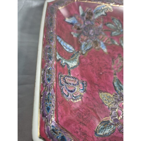 Vintage JC Penney Classic Traditions Porcelain  Asian Style Square Dish Decor - Picture 5 of 14